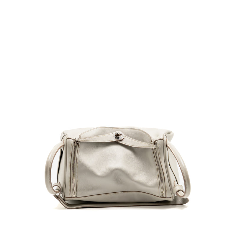 Hermes Lindy 30 Evercolor Gris Pearl SHW stamp square Q