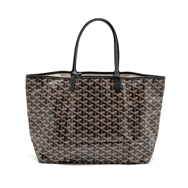 Goyard Saint Louis PM Tote Bag Goyardine Canvas/Calfskin Black SHW