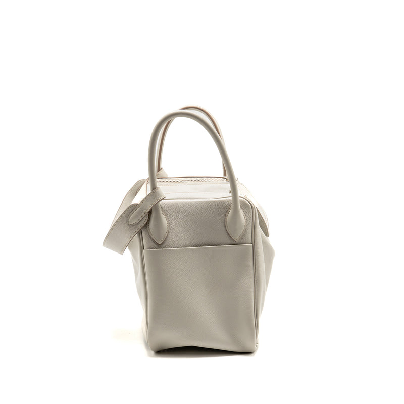 Hermes Lindy 30 Evercolor Gris Pearl SHW stamp square Q