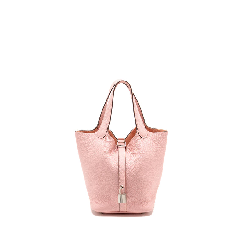 Hermes Picotin 18 Lock Bag Clemence 3Q Rose Sakura SHW Stamp U