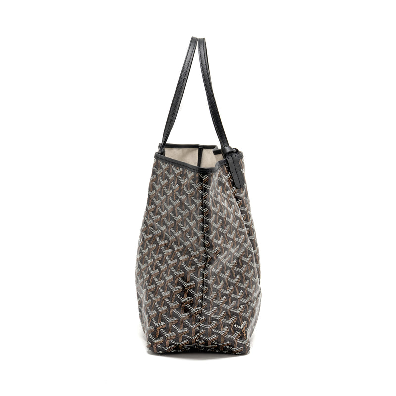 Goyard Saint Louis PM Tote Bag Goyardine Canvas/Calfskin Black SHW