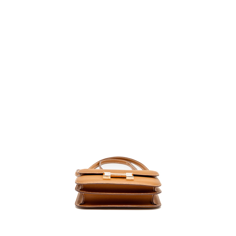 Hermes mini constance epsom gold RGHW stamp K