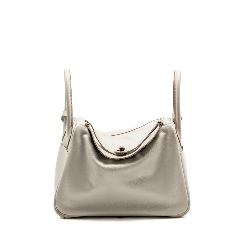 Hermes Lindy 30 Evercolor Gris Pearl SHW stamp square Q