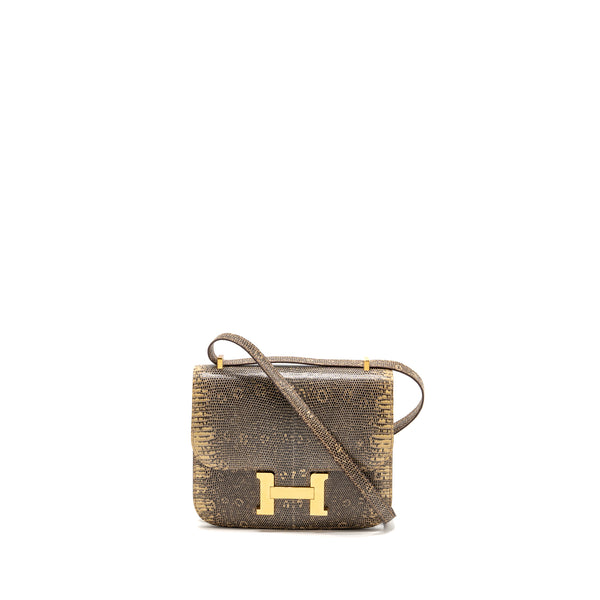 Hermes Mini Constance Lizard Natura Lisse Desert GHW Stamp Z