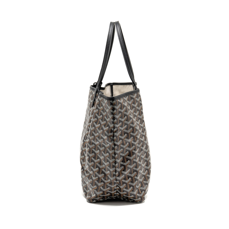 Goyard Saint Louis PM Tote Bag Goyardine Canvas/Calfskin Black SHW