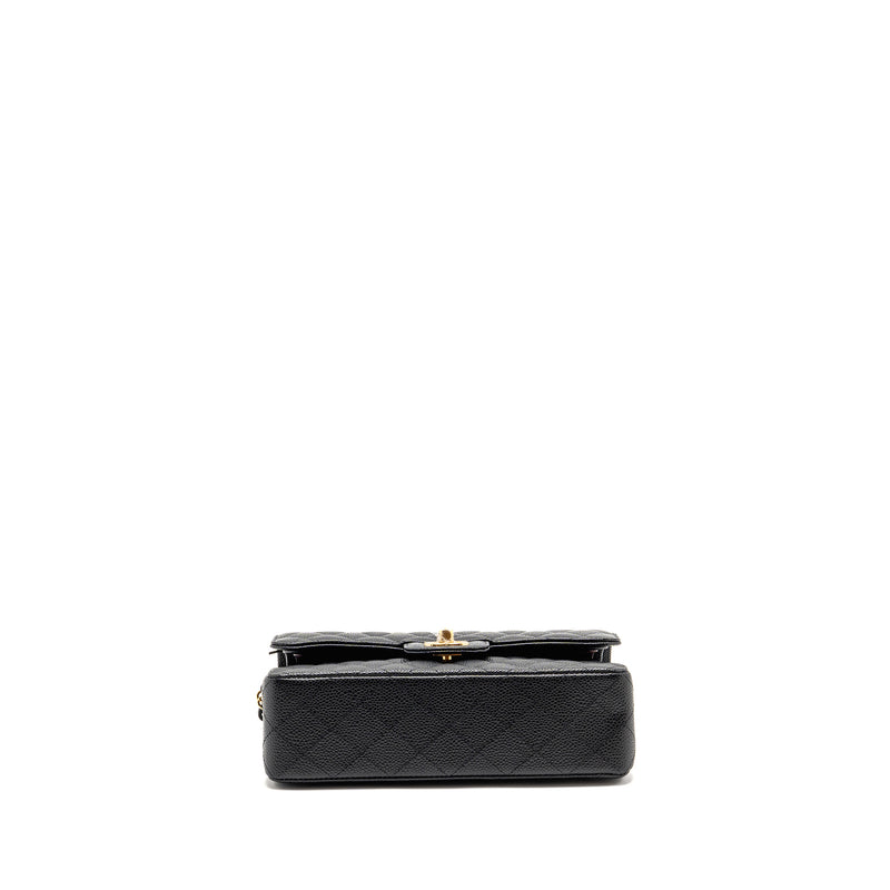 CHANEL Small Classic Double Flap Bag Caviar Black GHW (Microchip)