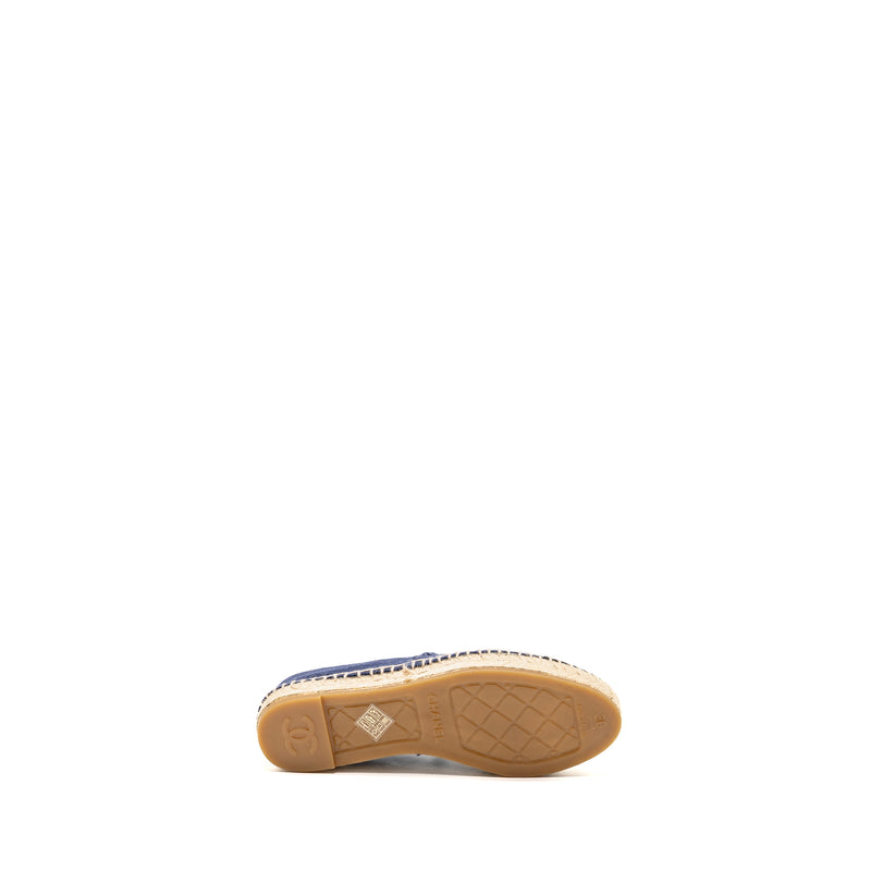 Chanel Size 36 Espadrilles Linen Blue/Black