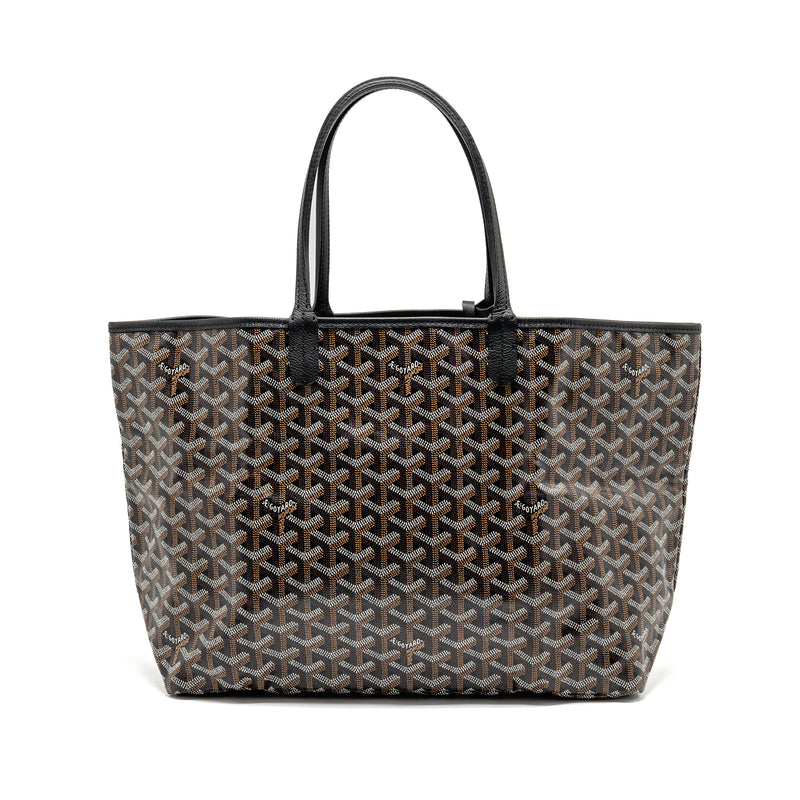 Goyard Saint Louis PM Tote Bag Goyardine Canvas/Calfskin Black SHW