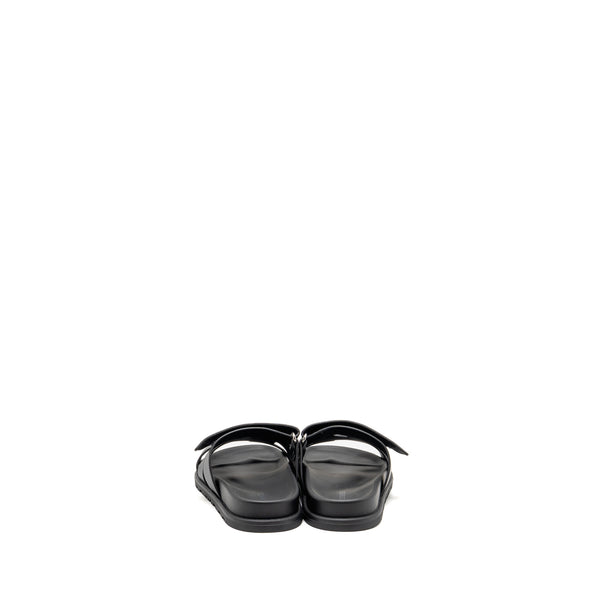 Hermes Size 36 Chypre Sandals Calfskin Black