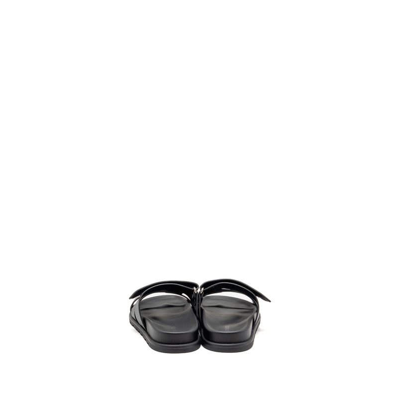 Hermes Size 36 Chypre Sandals Calfskin Black