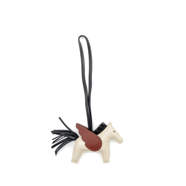 Hermes Rodeo Pegase PM Bag Charm Craie/Black/Rouge H Stamp B