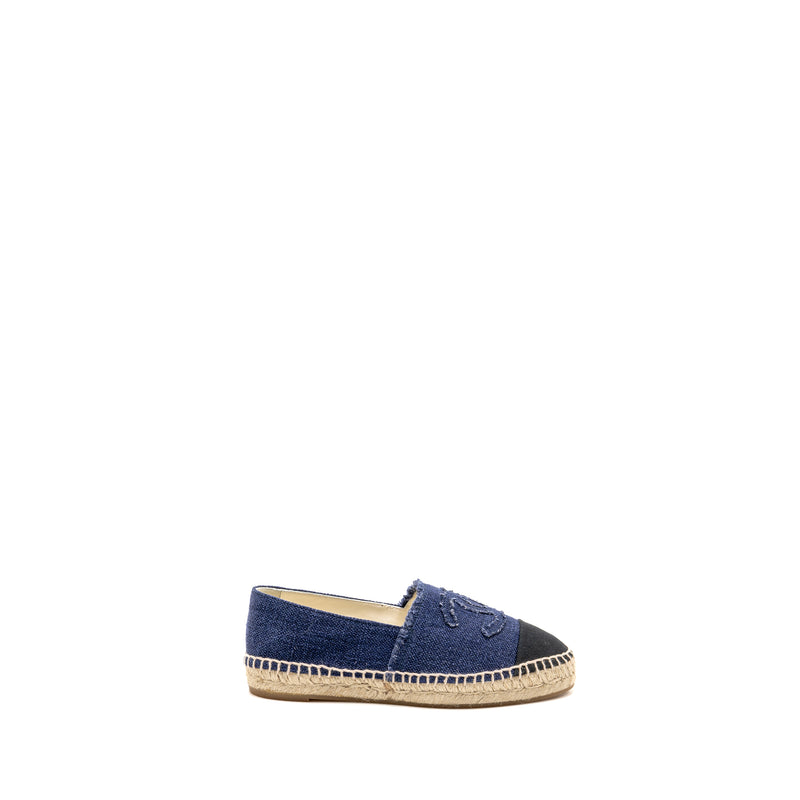 Chanel Size 36 Espadrilles Linen Blue/Black