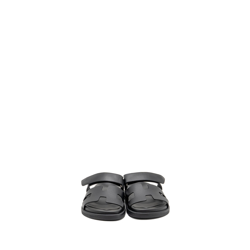 Hermes Size 36 Chypre Sandals Calfskin Black