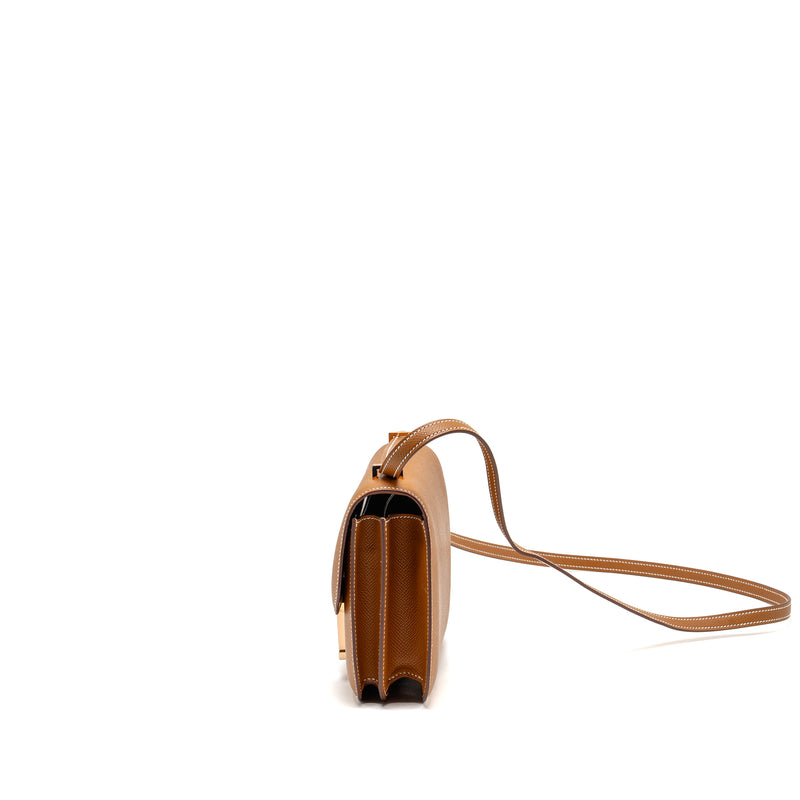 Hermes mini constance epsom gold RGHW stamp K
