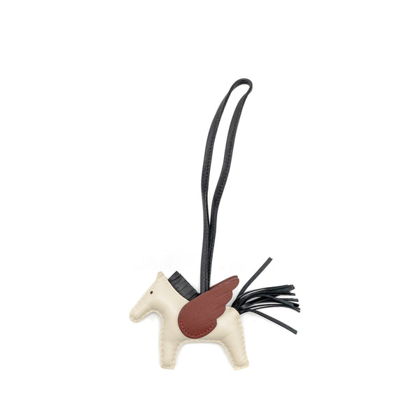 Hermes Rodeo Pegase PM Bag Charm Craie/Black/Rouge H Stamp B