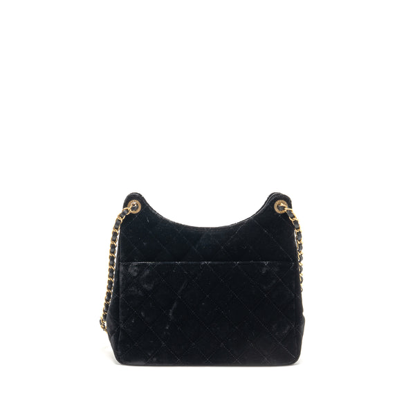 Chanel 23B Hobo Bag Velvet Black GHW (microchip)