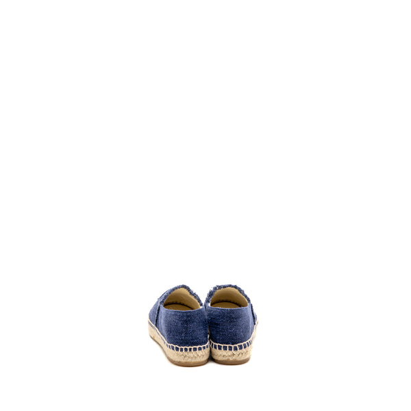 Chanel Size 36 Espadrilles Linen Blue/Black