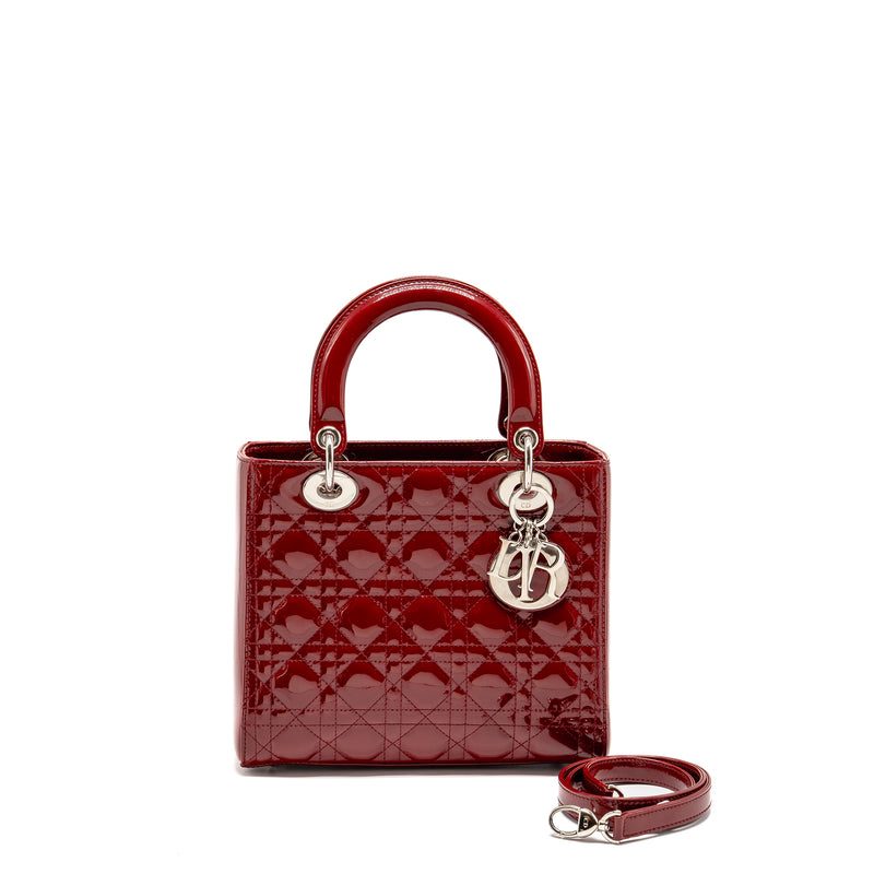 Dior Medium Lady Dior Patent Red SHW