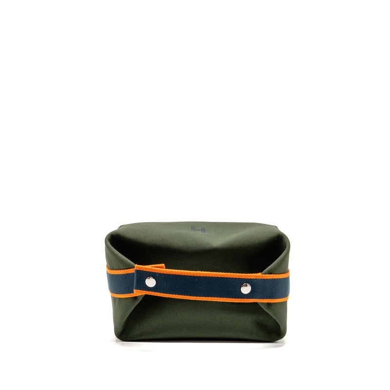Hermes Bride-A-Brac Case Large Model Canvas Dark Green/Dark Blue/Orange SHW