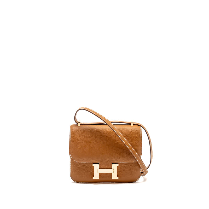 Hermes mini constance epsom gold RGHW stamp K