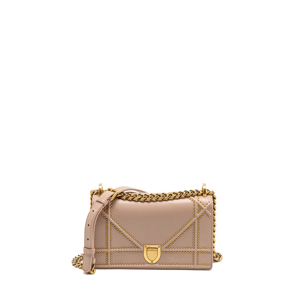 Dior Small Studded Diorama Dark Pink GHW