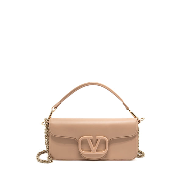 Valentino Garavani Vlogo Signature Shoulder Bag Calfskin Light Pink LGHW