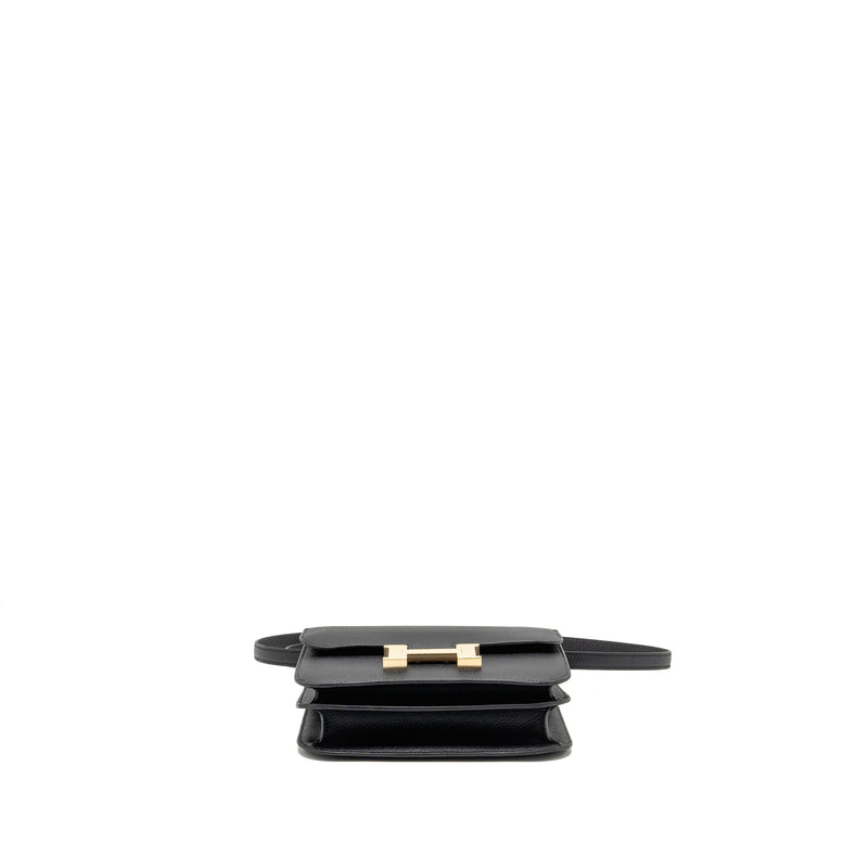 Hermes Mini Constance Epsom Black Brushed GHW Stamp K
