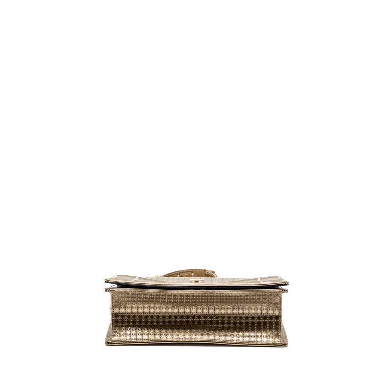Dior Medium Diorama Metallic Calfskin Light Gold with LGHW
