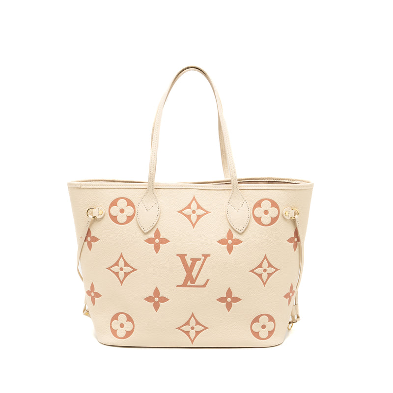 Louis Vuitton Neverfull MM Monogram Empreinte CRÈME/ROSE TRIANON GHW