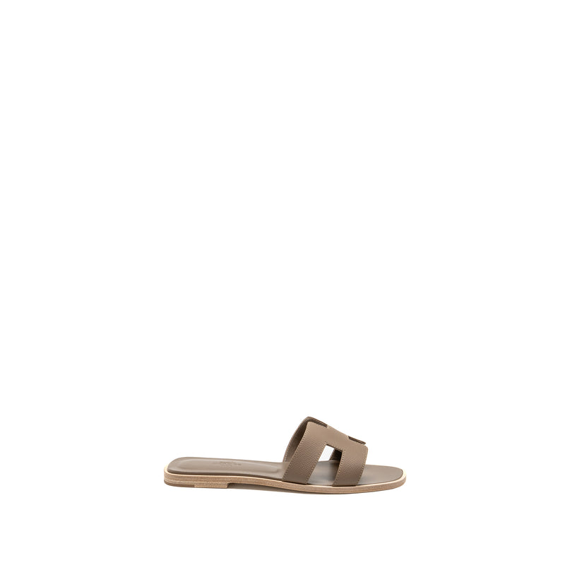 Hermes Size 37.5 Oran Sandals Epsom Etoupe