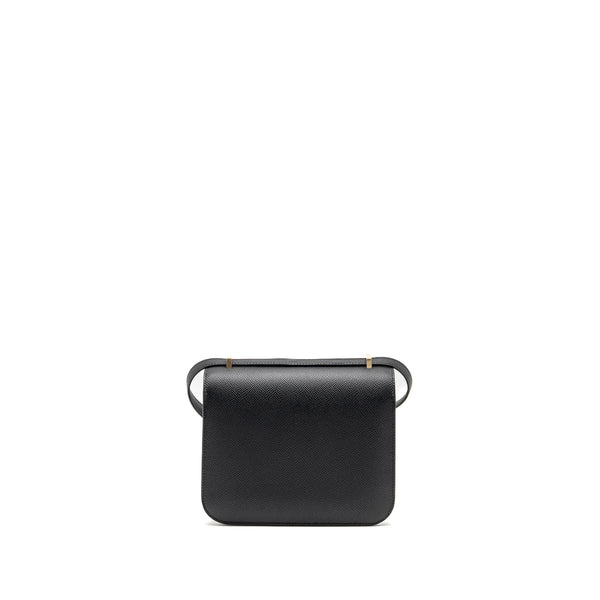 Hermes Mini Constance Epsom Black Brushed GHW Stamp K