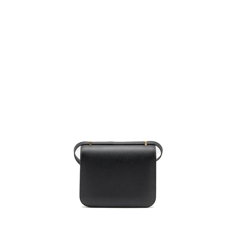 Hermes Mini Constance Epsom Black Brushed GHW Stamp K