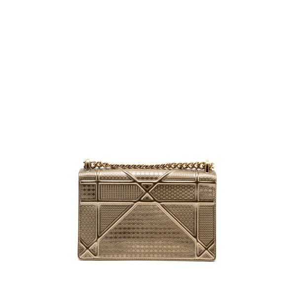 Dior Medium Diorama Metallic Calfskin Light Gold with LGHW