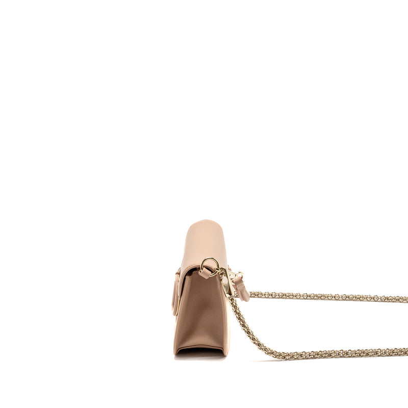 Valentino Garavani Vlogo Signature Shoulder Bag Calfskin Light Pink LGHW