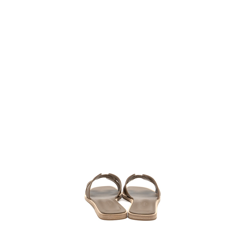 Hermes Size 37.5 Oran Sandals Epsom Etoupe