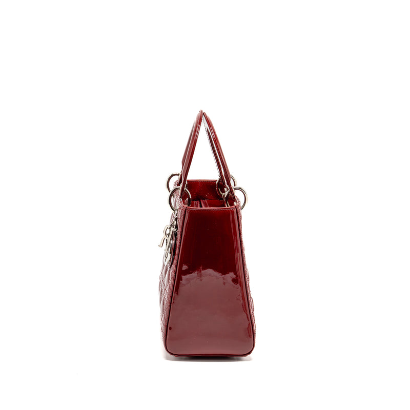 Dior Medium Lady Dior Patent Red SHW