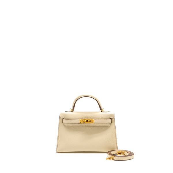 Hermes Mini Kelly II Epsom Nata GHW stamp Z