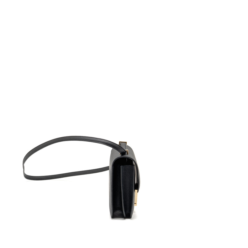 Hermes Mini Constance Epsom Black Brushed GHW Stamp K