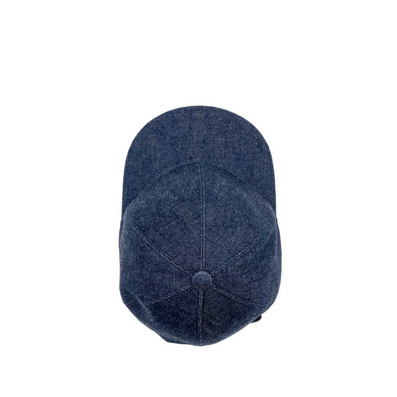 Hermes Size 57 Tess Denim Cap Cotton Bleu Indigo/ Marine