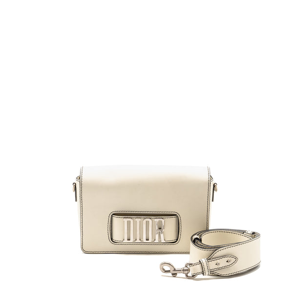 Dior Diorevolution Flap Bag Calfskin White SHW