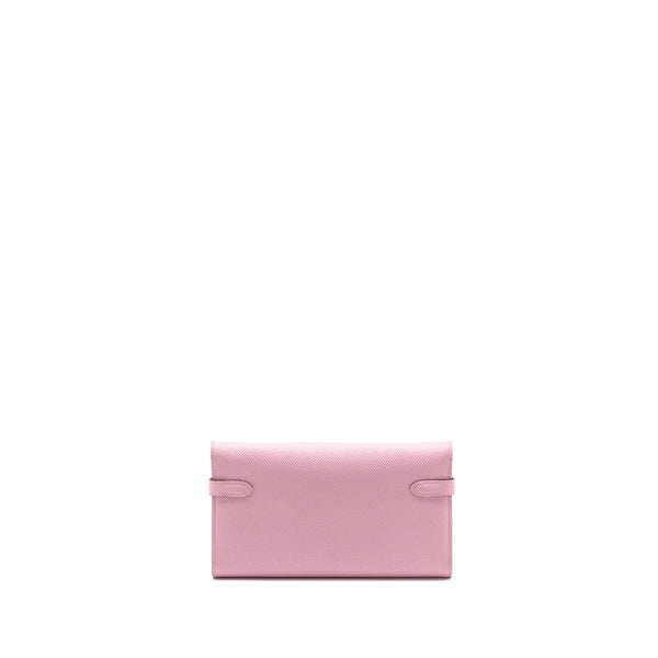 Hermes Kelly Long Wallet Epsom Mauve Sylvestre / Jaune Citron SHW Stamp D