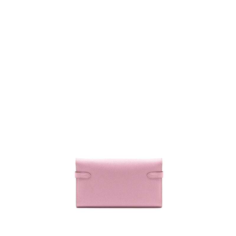 Hermes Kelly Long Wallet Epsom Mauve Sylvestre / Jaune Citron SHW Stamp D