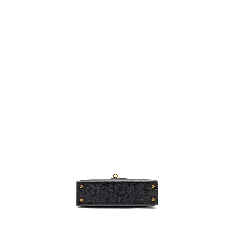 Hermes Mini Kelly II Epsom Black GHW Stamp B