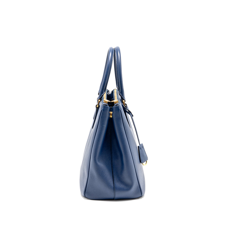 Prada Large Saffiano Tote Bag Galleria Saffiano Leather Bluette GHW