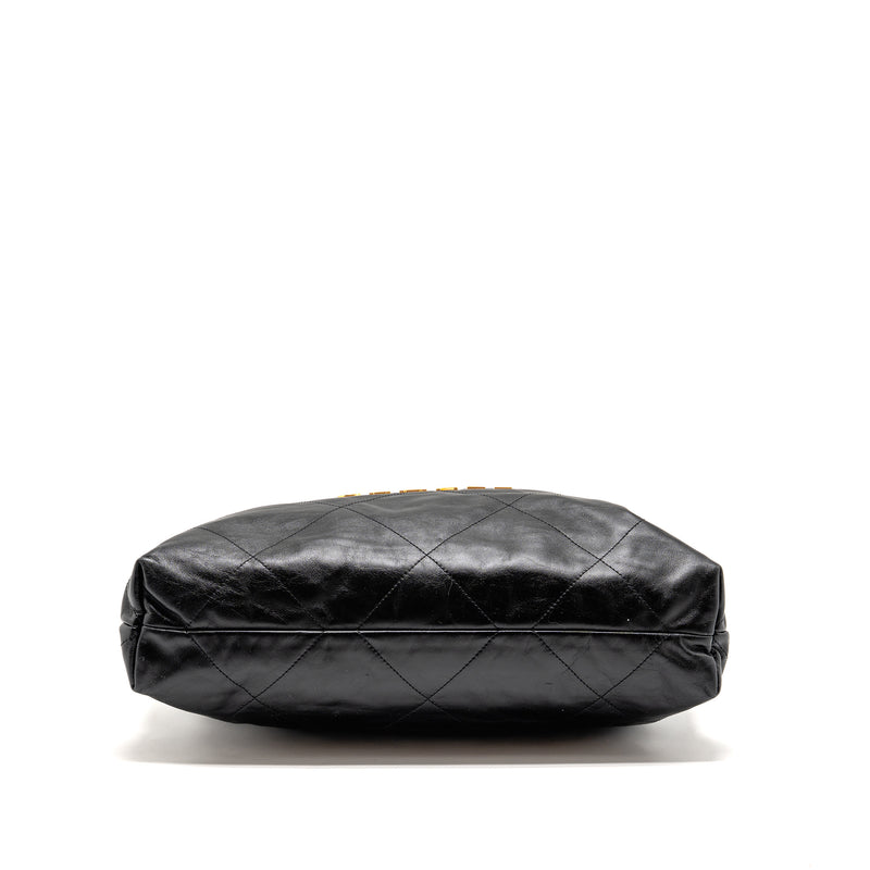 Chanel Medium 22 bag Calfskin black GHW (microchip)
