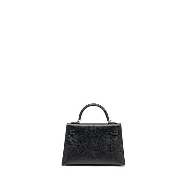 Hermes Mini Kelly II Epsom Black GHW Stamp B