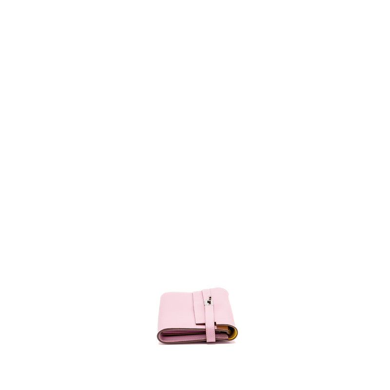 Hermes Kelly Long Wallet Epsom Mauve Sylvestre / Jaune Citron SHW Stamp D