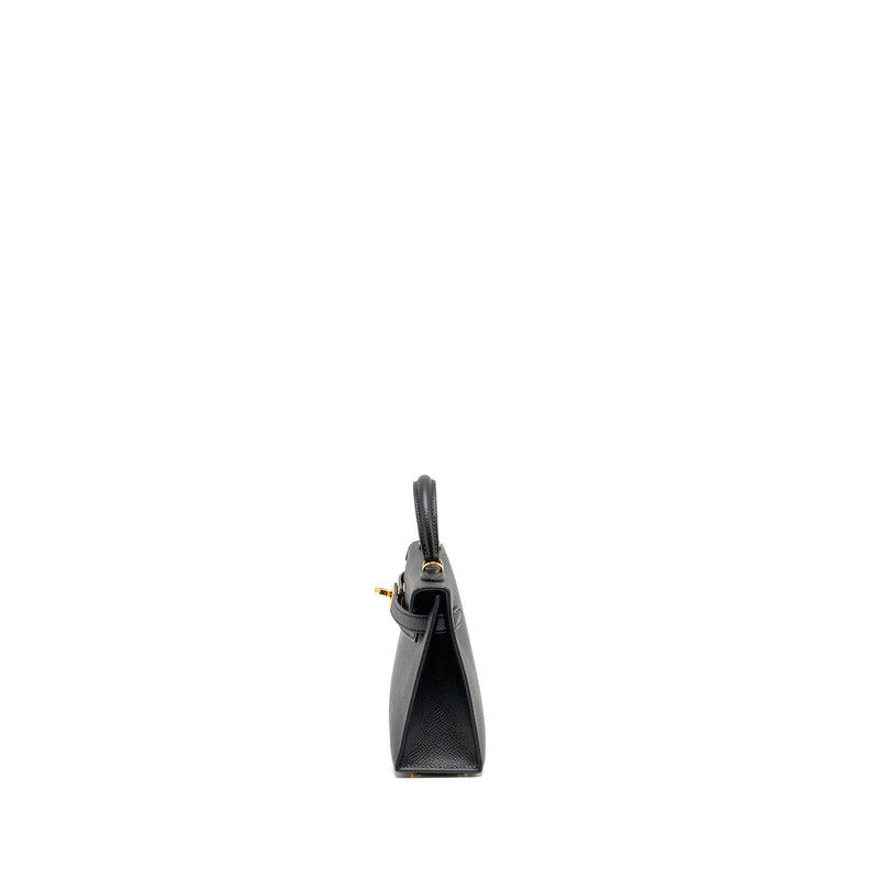 Hermes Mini Kelly II Epsom Black GHW Stamp B