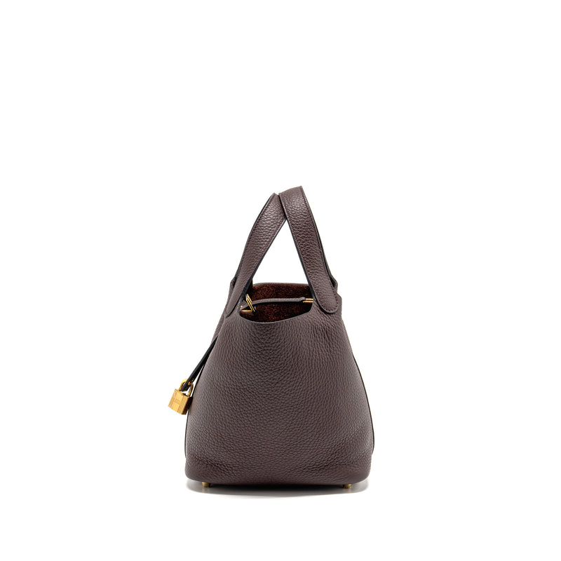 Hermes Picotin 18 Lock Bag Clemence/Swift Rouge Sellier/Caban GHW Stamp U