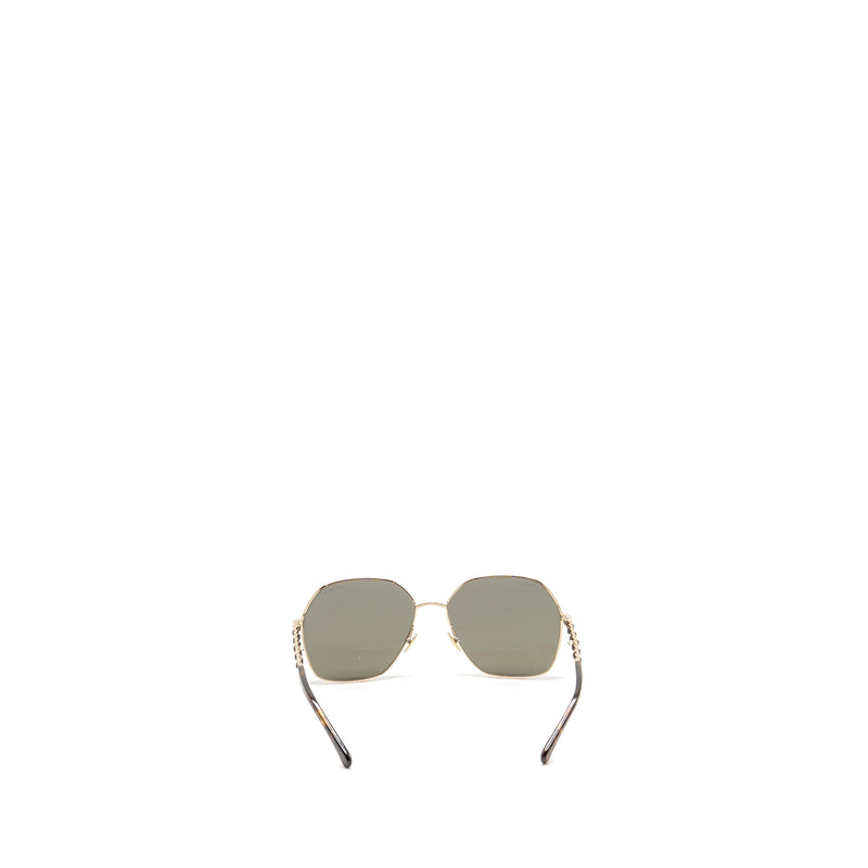 Chanel Sunglasses with Chain Brown Light Gold Tone